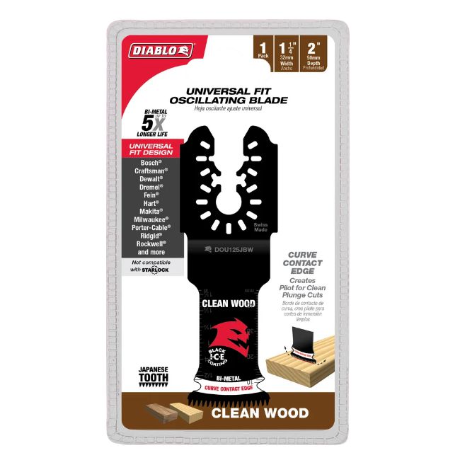 1-1/4" Universal Fit Bi-Metal Oscillating Blade for Clean Wood